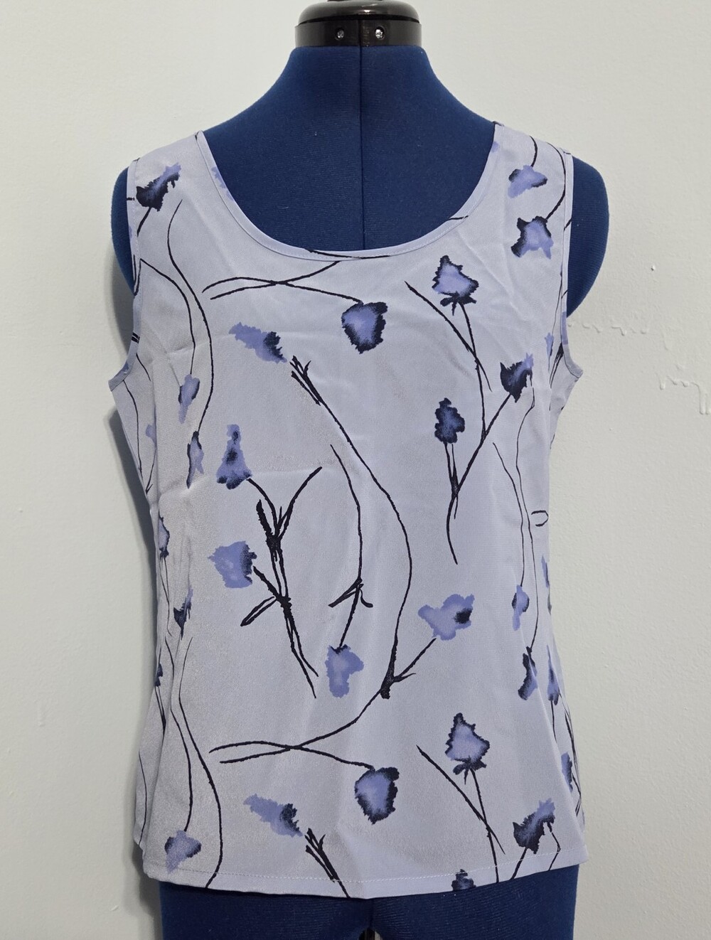 Vintage 90s Purple Sheer Floral Tank Top Size 7